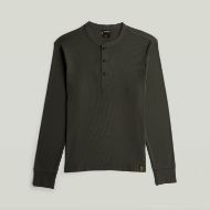 Снимка на G-STAR МЪЖКА БЛУЗА SHRUNKEN SLIM RIB HENLEY T-SHIRT BLACK OLIVE 1