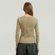 Picture of G-STAR WOMEN'S VINTAGE SLIM HENLEY T-SHIRT FOSSIL GD 2