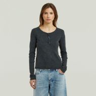 Picture of G-STAR WOMEN'S VINTAGE SLIM HENLEY T-SHIRT DK LEGION BLUE GD 1