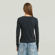 Picture of G-STAR WOMEN'S VINTAGE SLIM HENLEY T-SHIRT DK LEGION BLUE GD 2