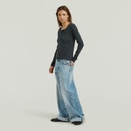 Picture of G-STAR WOMEN'S VINTAGE SLIM HENLEY T-SHIRT DK LEGION BLUE GD 4