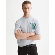 Picture of SCOTCH&SODA MEN'S FRONT AND BACK ARTWORK LOOSE FIT T-SHIRT - GREY DAWN 4