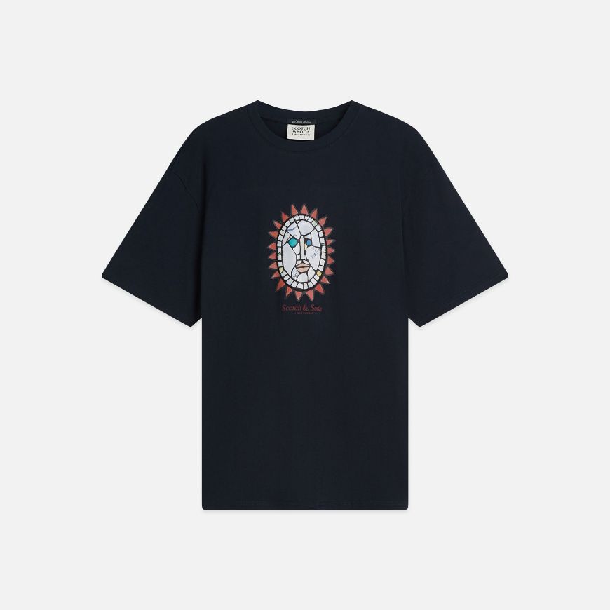 Picture of SCOTCH&SODA MEN'S FRONT ARTWORK RELAXED FIT T-SHIRT - SKY CAPTAIN