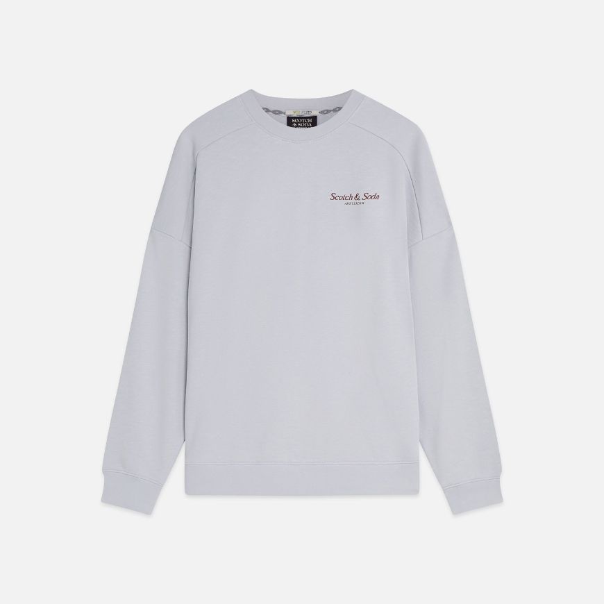 Picture of SCOTCH&SODA MEN'S FRONT AND BACK ARTWORK RELAXED FIT SWEATSHIRT - GREY DAWN