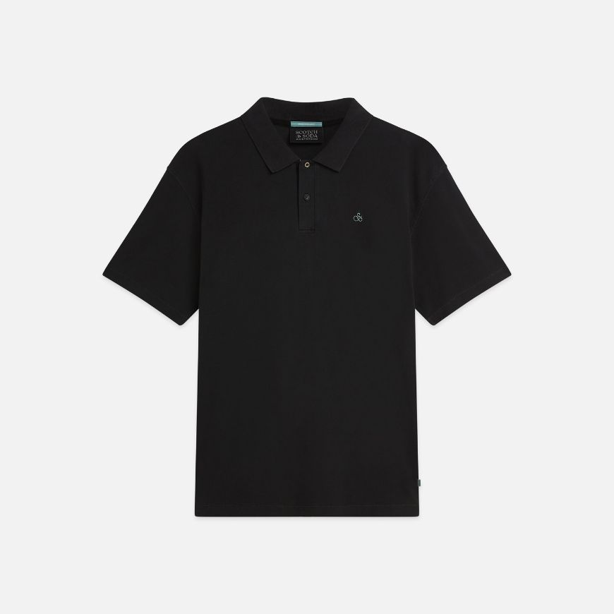 Picture of SCOTCH&SODA MEN'S PIQUE RELAXED FIT GARMENT DYED POLO - METEORITE