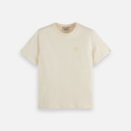 Picture of SCOTCH&SODA WOMEN'S CORE CHEST ARTWORK REGULAR T-SHIRT - OFF WHITE 1