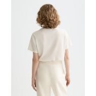 Picture of SCOTCH&SODA WOMEN'S CORE CHEST ARTWORK REGULAR T-SHIRT - OFF WHITE 5