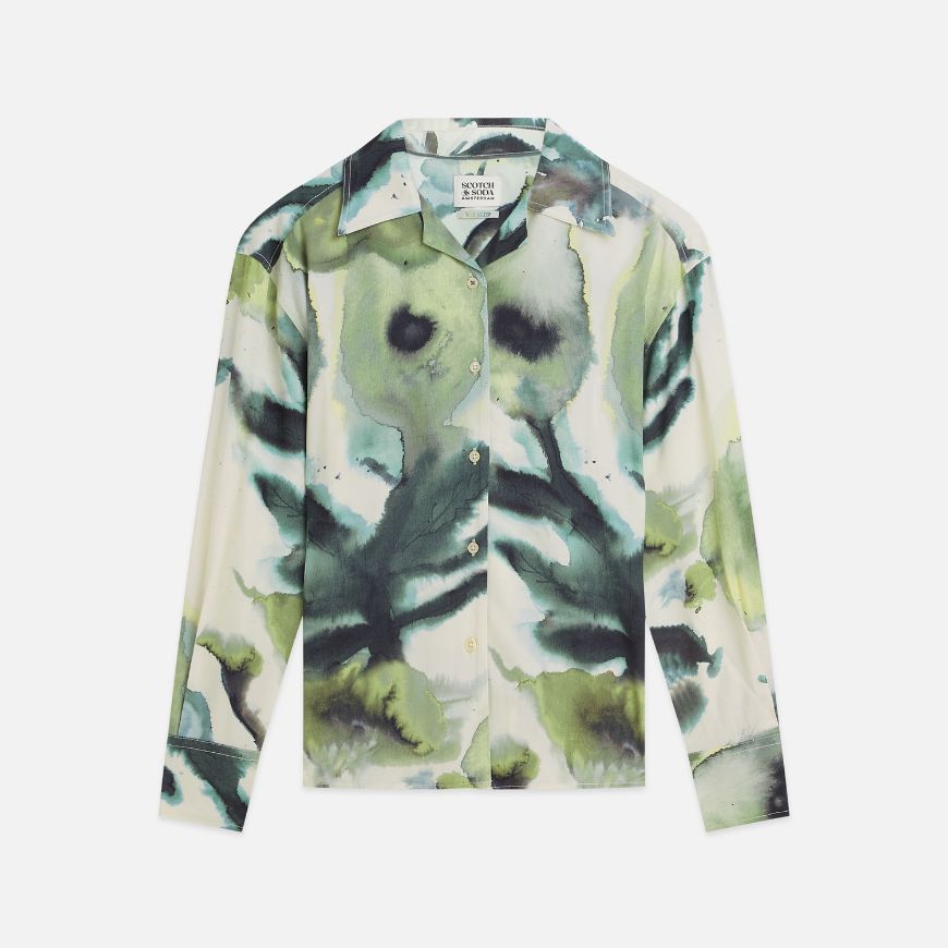 Снимка на SCOTCH&SODA ДАМСКА РИЗА PRINTED FITTED - WATERCOLOUR FLOWER BALSAM GREEN