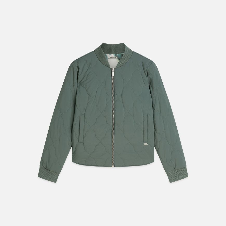 Picture of SCOTCH&SODA WOMEN'S REVERSIBLE QUILTED BOMBER - BALSAM GREEN