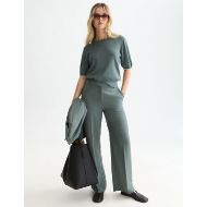 Picture of SCOTCH&SODA WOMEN'S EDIE - HIGH-RISE WIDE-LEG LYOCELL BLEND PANTS - BALSAM GREEN 7