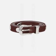 Picture of SCOTCH&SODA WOMEN'S STUDDED SUEDE BELT - BITTER CHOCOLATE 1