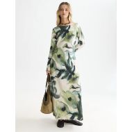 Picture of SCOTCH&SODA WOMEN'S PRINTED ANKLE LENGTH DRESS - WATERCOLOURFLOWER BALSAM GREEN 4
