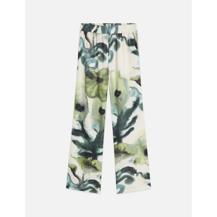 Снимка на SCOTCH&SODA ДАМСКИ ПАНТАЛОН GIA - MID RISE WIDE LEG PRINTED PULL-ON - WATERCOLOUR FLOWER BALSAM GREE