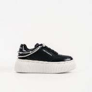 Picture of KARL LAGERFELD WOMEN'S KREEPER ANKLET PEARL LOW LACE SNEAKERS BLACK 1