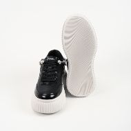 Picture of KARL LAGERFELD WOMEN'S KREEPER ANKLET PEARL LOW LACE SNEAKERS BLACK 2