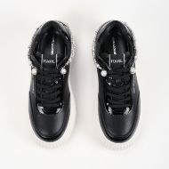 Picture of KARL LAGERFELD WOMEN'S KREEPER ANKLET PEARL LOW LACE SNEAKERS BLACK 3