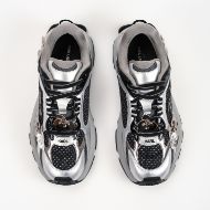 Picture of KARL LAGERFELD WOMEN'S ORION FLORA TRIM LOW LACE SNEAKERS BLACK W/SILVER 3