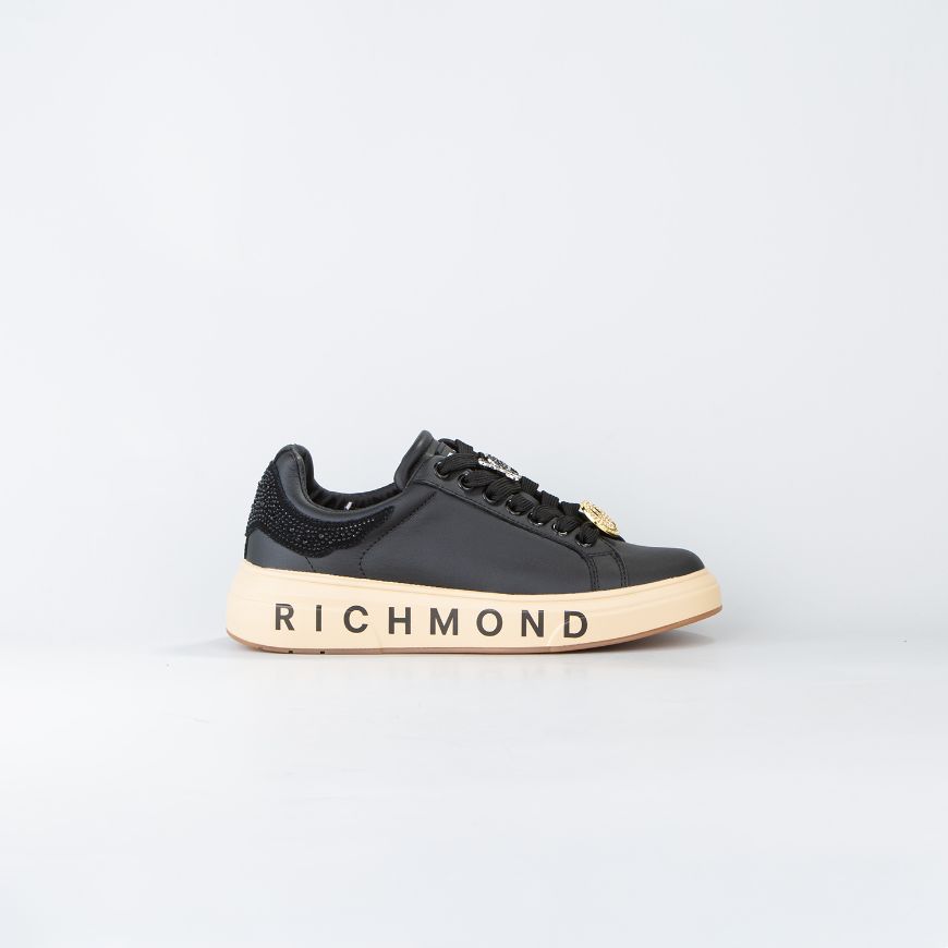 Снимка на JOHN RICHMOND ДАМСКИ СПОРТНИ ОБУВКИ JR ONE MIXED LEATHER AND STRASS SNEAKERS WITH CHARMS BLACK