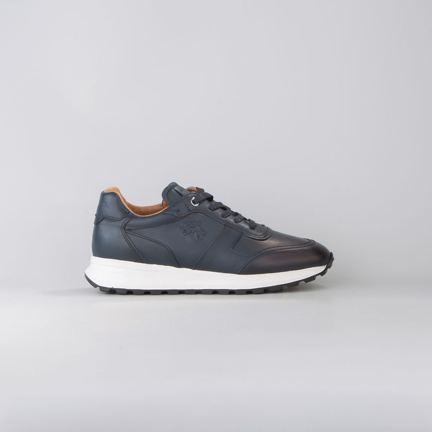 Снимка на LA MARTINA МЪЖКИ СПОРТНИ ОБУВКИ BRIM SNEAKERS IN CALF LEATHER DUSTIN BLUE