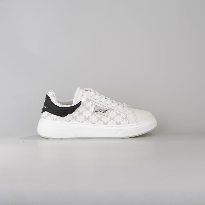 Снимка на JOHN RICHMOND МЪЖКИ СПОРТНИ ОБУВКИ JR ONE METAL PLATE LEATHER AND FABRIC SNEAKERS WHITE-ICE GREY/BLA