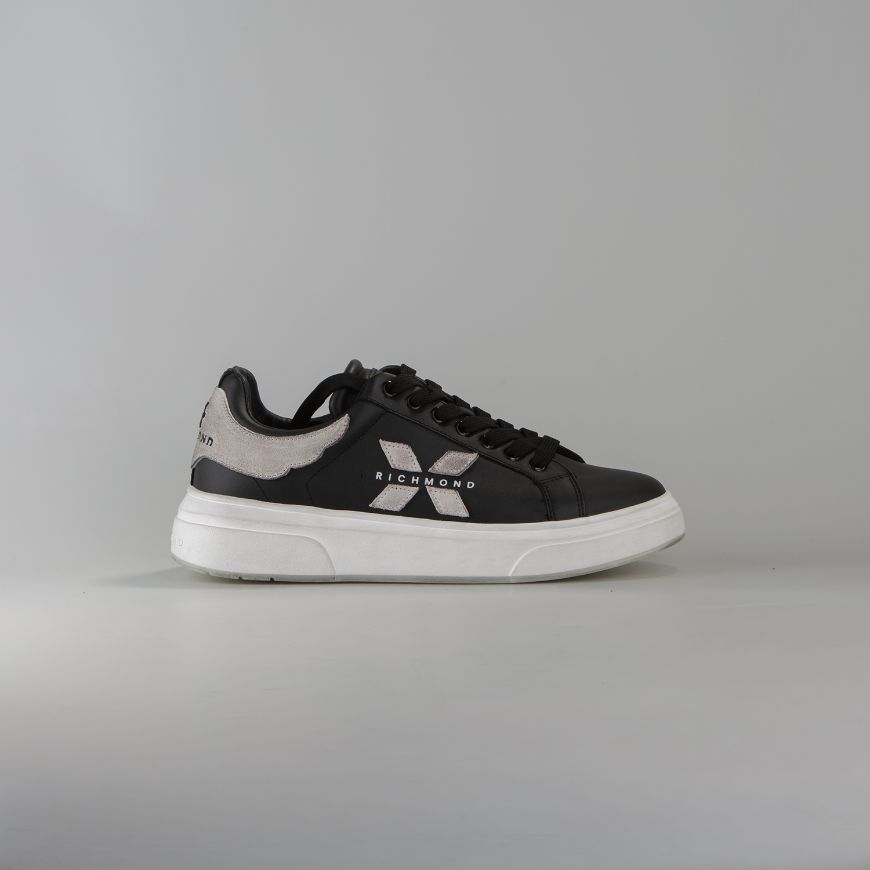 Снимка на JOHN RICHMOND МЪЖКИ СПОРТНИ ОБУВКИ JR ONE MIXED LEATHER SNEAKERS BLACK/WHITE