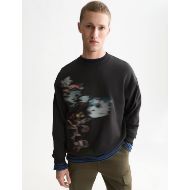 Picture of SCOTCH&SODA MEN'S PLACED EMBROIDERED ARTWORK LOOSE FIT SWEATSHIRT - METEORITE 4