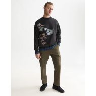 Picture of SCOTCH&SODA MEN'S PLACED EMBROIDERED ARTWORK LOOSE FIT SWEATSHIRT - METEORITE 7