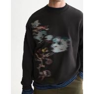 Picture of SCOTCH&SODA MEN'S PLACED EMBROIDERED ARTWORK LOOSE FIT SWEATSHIRT - METEORITE 6