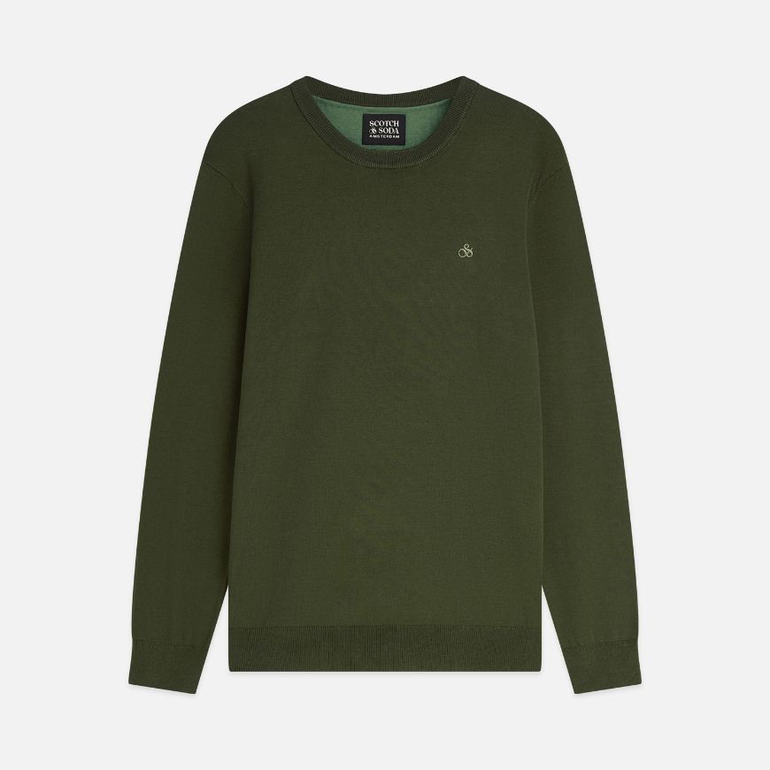 Picture of SCOTCH&SODA MEN'S SEASONAL CORE ECOVERO PULLOVER - FOREST NIGHT