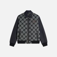 Picture of SCOTCH&SODA MEN'S JACQUARD LEATHER VARSITY JACKET - SKY CAPTAIN 1