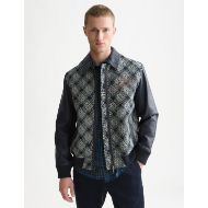 Picture of SCOTCH&SODA MEN'S JACQUARD LEATHER VARSITY JACKET - SKY CAPTAIN 4