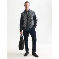 Picture of SCOTCH&SODA MEN'S JACQUARD LEATHER VARSITY JACKET - SKY CAPTAIN 7