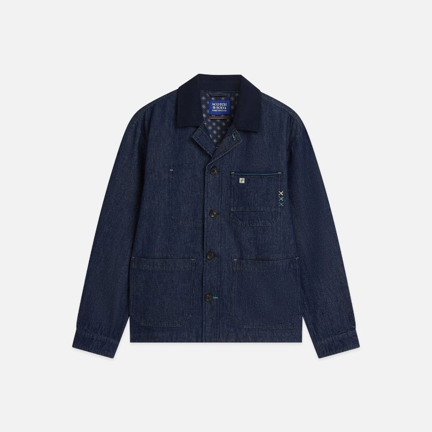 Picture of SCOTCH&SODA MEN'S DENIM WORKWEAR OVERSHIRT - WASHED INDIGO