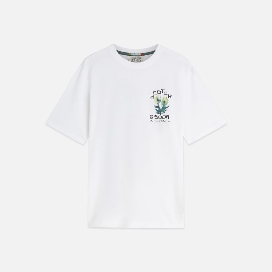 Снимка на SCOTCH&SODA МЪЖКА БЛУЗА FRONT AND BACK ARTWORK REGULAR FIT - BRIGHT WHITE