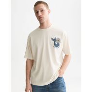 Picture of SCOTCH&SODA MEN'S FRONT AND BACK ARTWORK LOOSE FIT T-SHIRT - EGGNOG 4