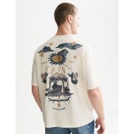 Picture of SCOTCH&SODA MEN'S FRONT AND BACK ARTWORK LOOSE FIT T-SHIRT - EGGNOG 5