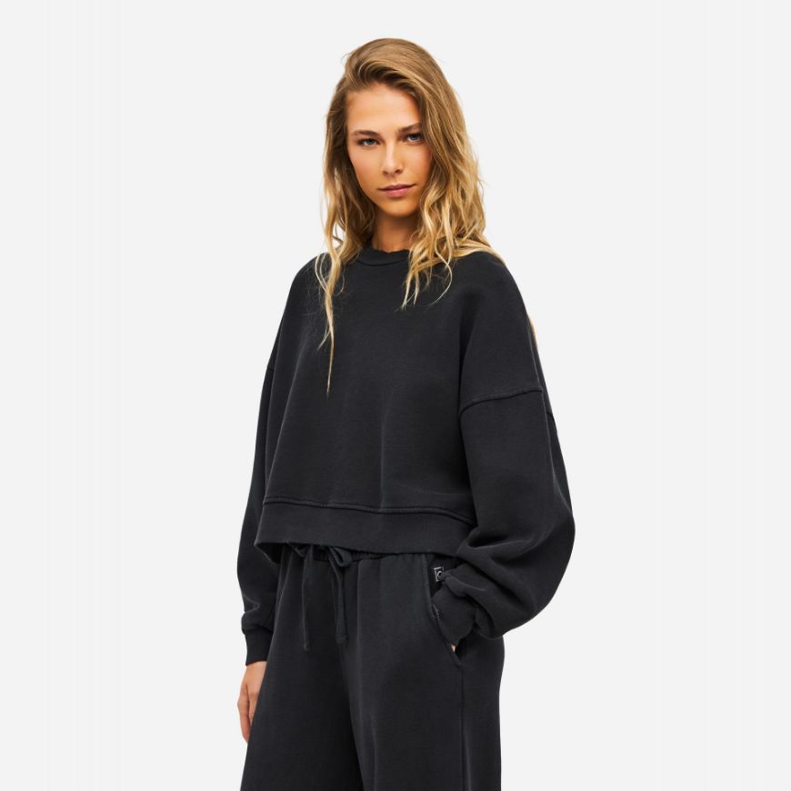 Снимка на DIRTY LAUNDRY ДАМСКИ СУИТШЪРТ OVERSIZED CREWNECK WITH DESTROYS VINTAGE BLACK
