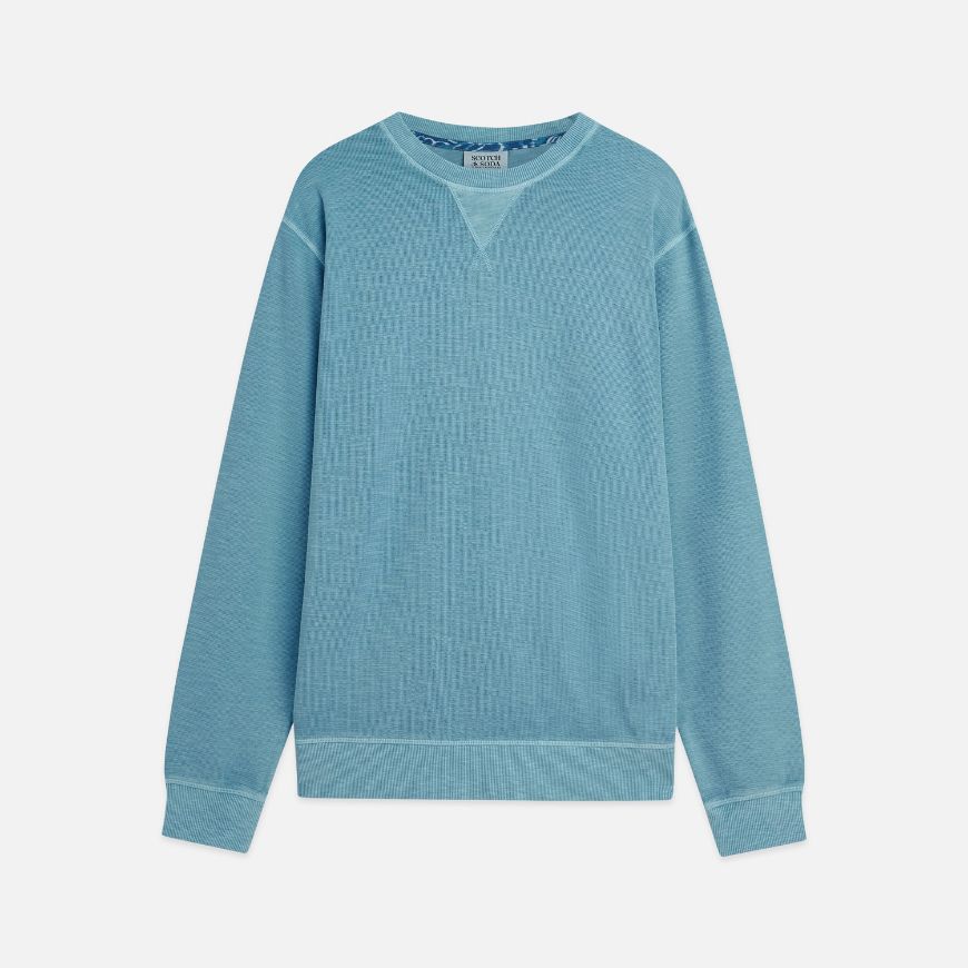Picture of SCOTCH&SODA MEN'S GARMENT-DYE REGULAR FIT SWEATSHIRT - ADRIATIC BLUE