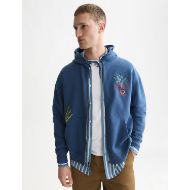 Picture of SCOTCH&SODA MEN'S EMBROIDERED RELAXED FIT ZIP-THROUGH HOODIE - ENSIGN BLUE 4