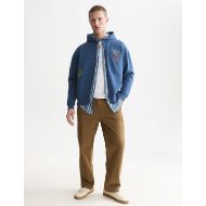 Picture of SCOTCH&SODA MEN'S EMBROIDERED RELAXED FIT ZIP-THROUGH HOODIE - ENSIGN BLUE 7