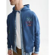 Picture of SCOTCH&SODA MEN'S EMBROIDERED RELAXED FIT ZIP-THROUGH HOODIE - ENSIGN BLUE 6