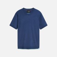 Picture of SCOTCH&SODA MEN'S KNITTED WOOL-BLEND RELAXED FIT T-SHIRT - ENSIGN BLUE 1