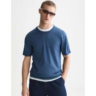 Picture of SCOTCH&SODA MEN'S KNITTED WOOL-BLEND RELAXED FIT T-SHIRT - ENSIGN BLUE 4