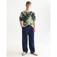 Picture of SCOTCH&SODA MEN'S WATERCOLOUR COTTON-LINEN BLEND LOOSE FIT PULLOVER - WATERCOLOUR 7