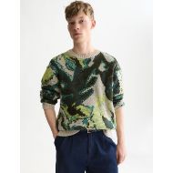 Picture of SCOTCH&SODA MEN'S WATERCOLOUR COTTON-LINEN BLEND LOOSE FIT PULLOVER - WATERCOLOUR 4