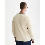 Picture of SCOTCH&SODA MEN'S INTARSIA COTTON-BLEND DROPPED SHOULDER CARDIGAN - EGGNOG 5