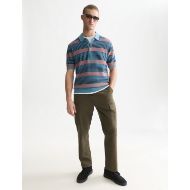 Picture of SCOTCH&SODA MEN'S STRIPED KNITTED REGULAR FIT POLO - ADRIATIC BLUE STRIPE 7