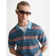 Picture of SCOTCH&SODA MEN'S STRIPED KNITTED REGULAR FIT POLO - ADRIATIC BLUE STRIPE 6