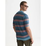 Picture of SCOTCH&SODA MEN'S STRIPED KNITTED REGULAR FIT POLO - ADRIATIC BLUE STRIPE 5