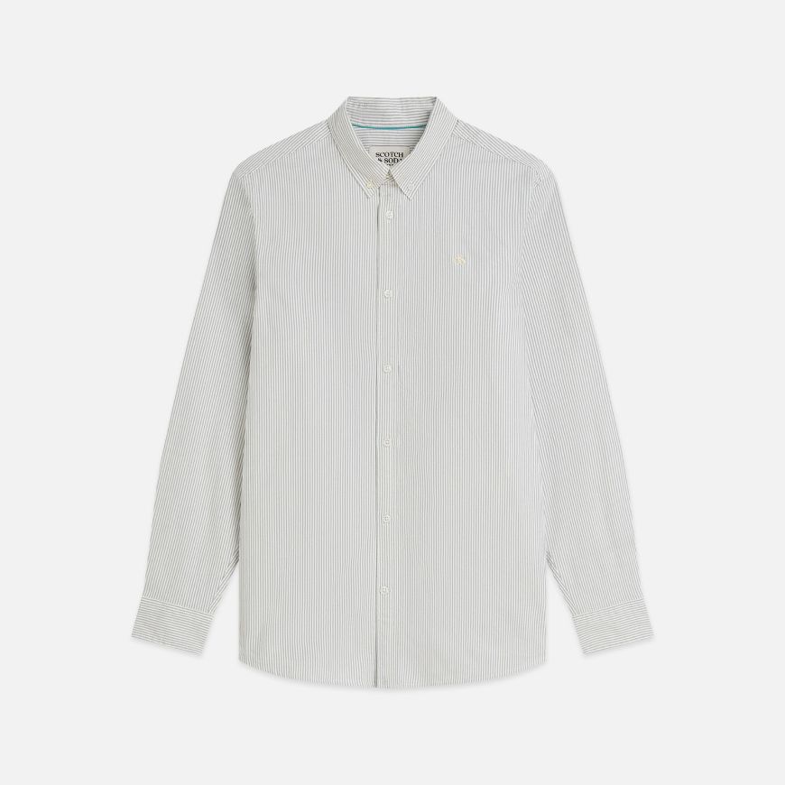 Picture of SCOTCH&SODA MEN'S SEASONAL CORE OXFORD STRIPED REGULAR FIT SHIRT - TRADEWINDS STRIPE